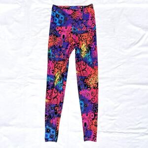 Vintage Gilda Marx Flexarard Leggings Womens Large Neon Multicolor Print